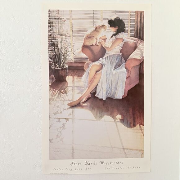 Other - Steve Hanks Watercolors Poster Ashley & Clyde 1987 Leslie Levy Fine Art 37x24”